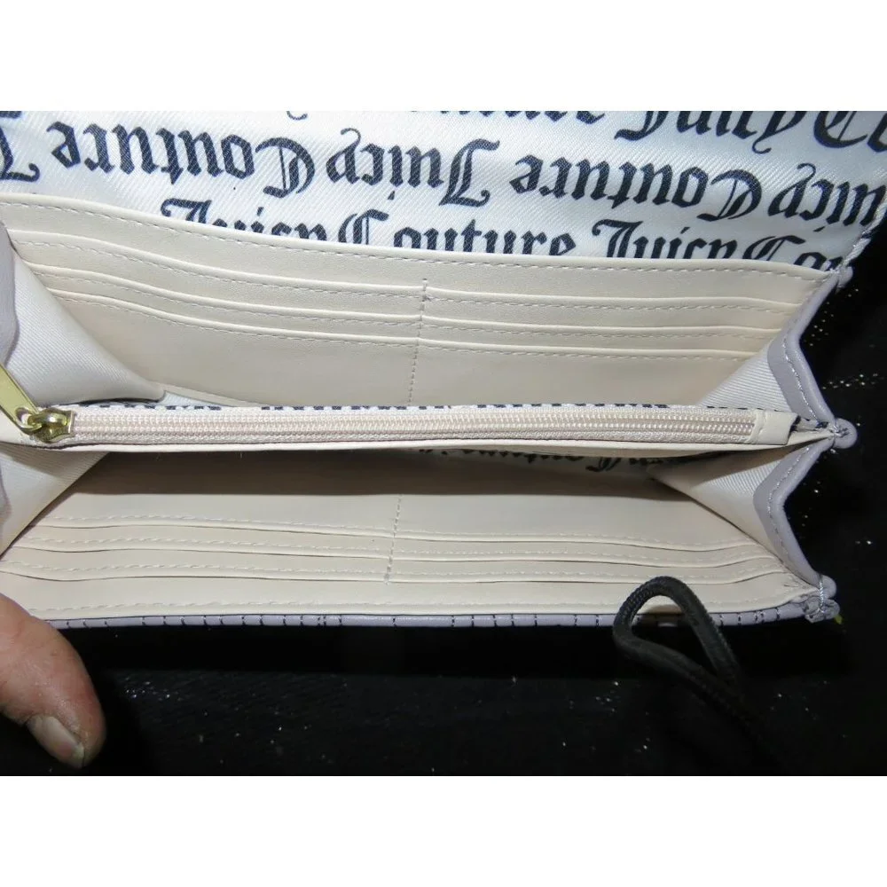 Juicy Couture Quilted Gull Grey Flap Continental Long Wallet Clutch